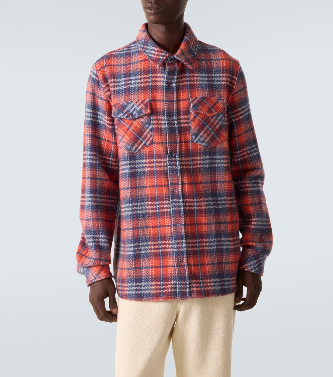 Americana cashmere shirt with amethyst | God's True Cashmere