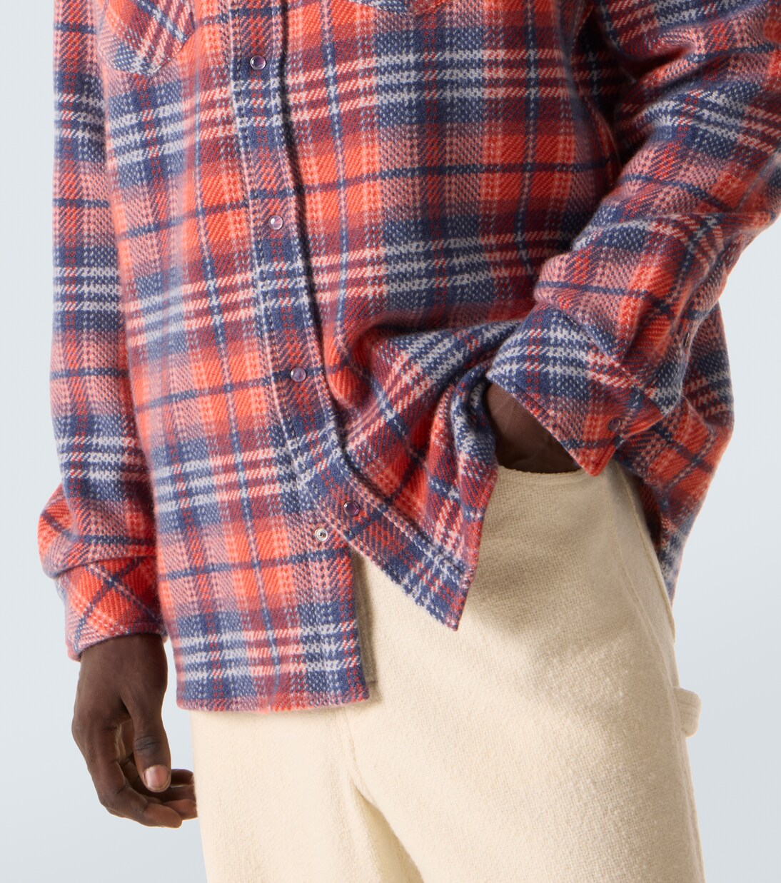 Americana cashmere shirt with amethyst | God's True Cashmere