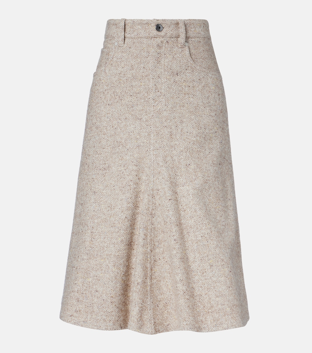 Monili 울 실크 블렌드 미디 스커트 | Brunello Cucinelli