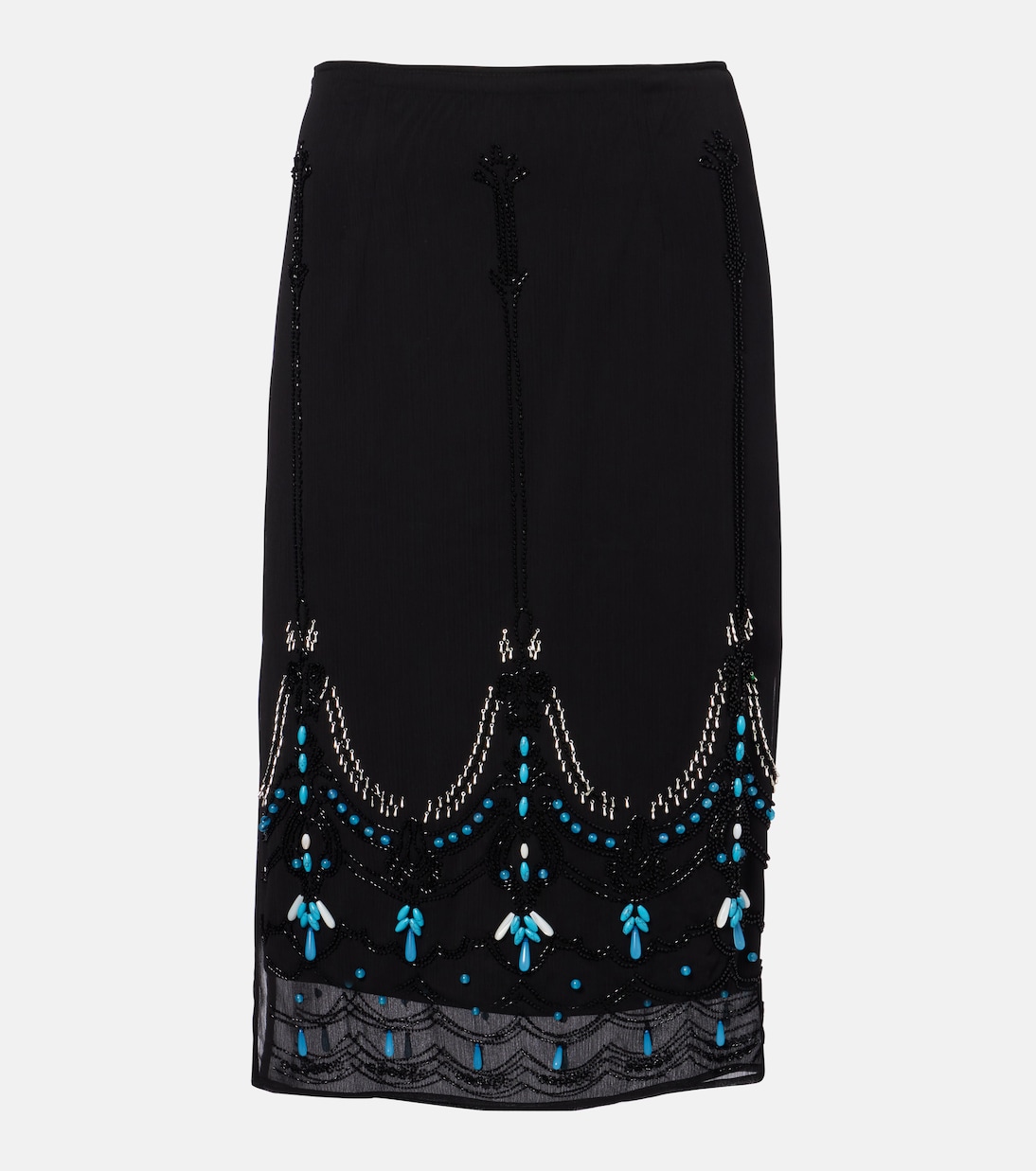 Bestickter Midirock aus Jersey | Xu Zhi