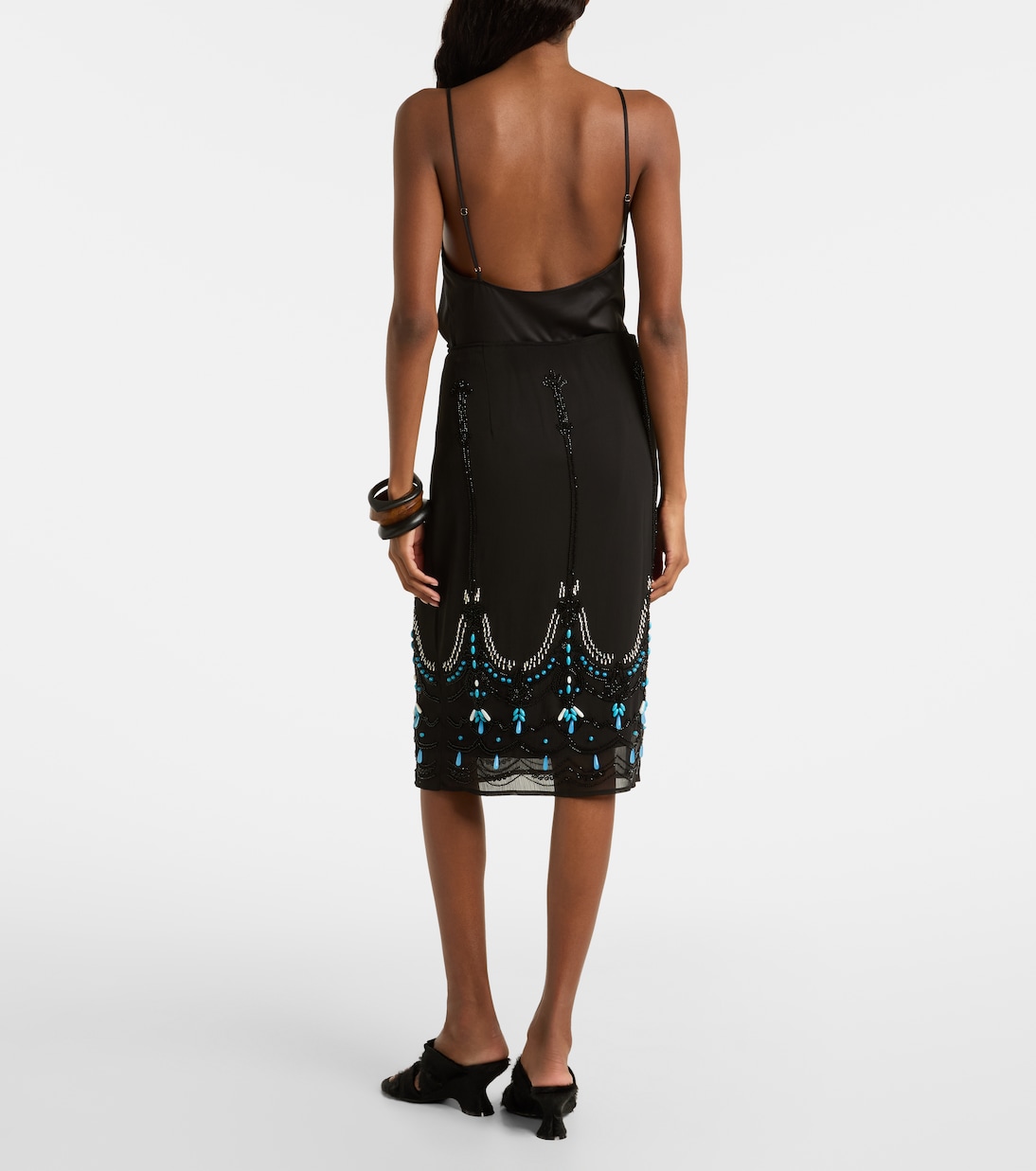 Bestickter Midirock aus Jersey | Xu Zhi