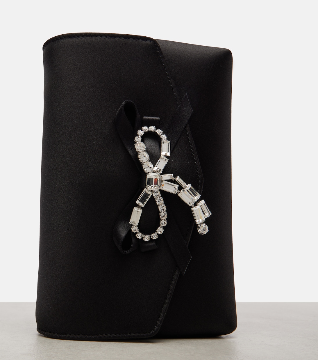 Soft Bow Mini embellished satin clutch | Jimmy Choo