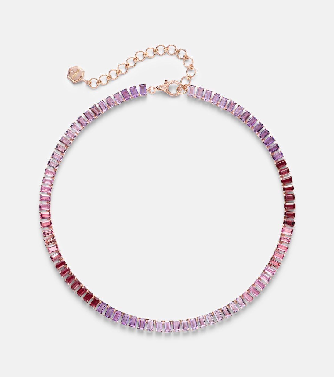 Collier Ombre Eternity en or rose 18 ct et saphirs | Shay Jewelry