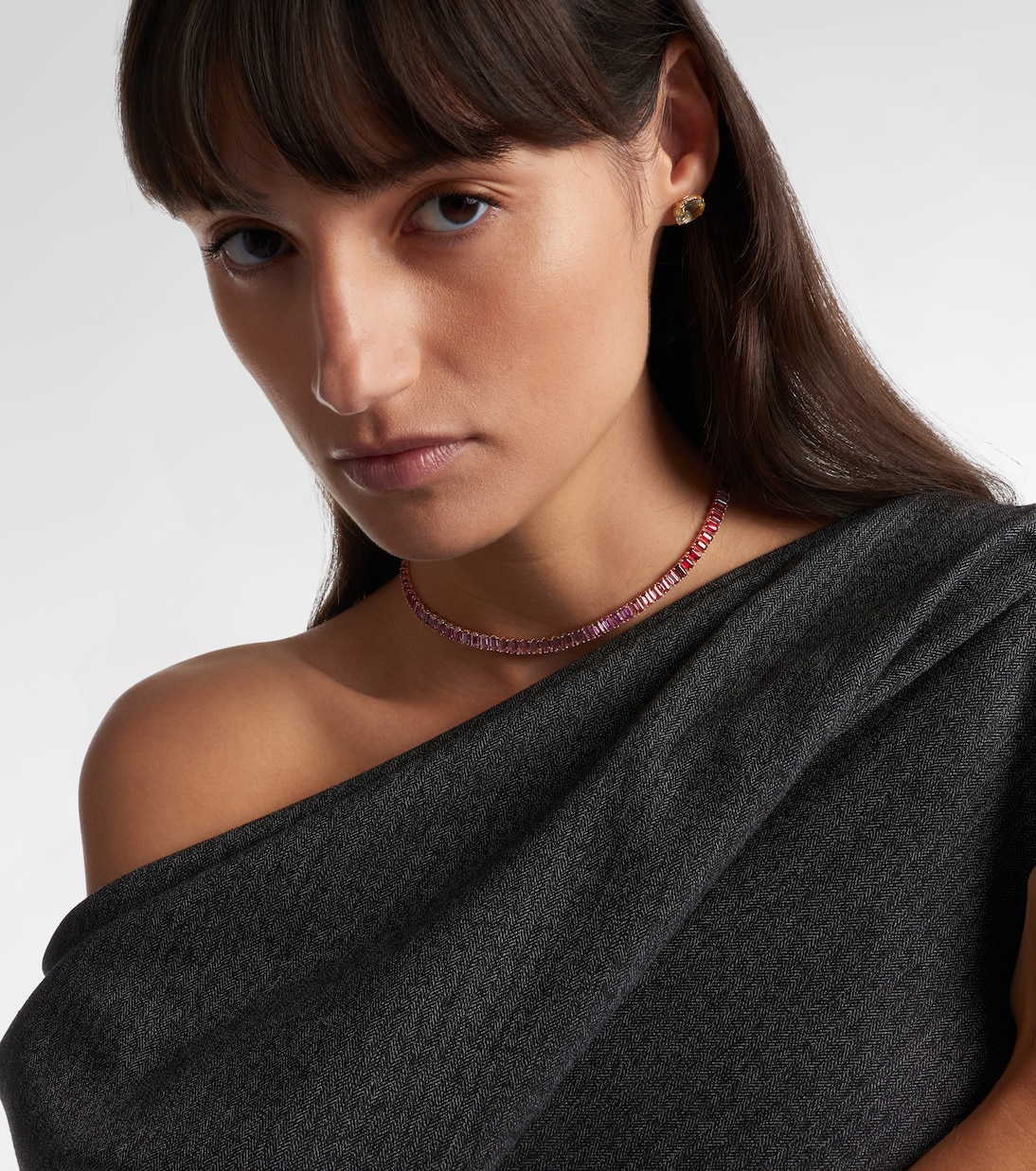 Collier Ombre Eternity en or rose 18 ct et saphirs | Shay Jewelry