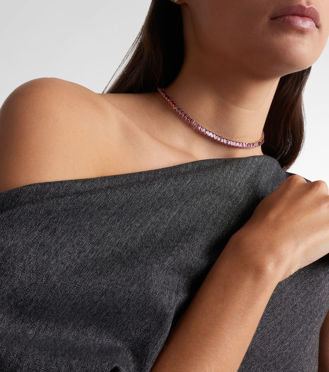Collier Ombre Eternity en or rose 18 ct et saphirs | Shay Jewelry