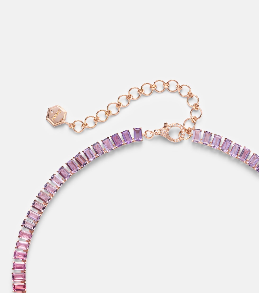 Collier Ombre Eternity en or rose 18 ct et saphirs | Shay Jewelry