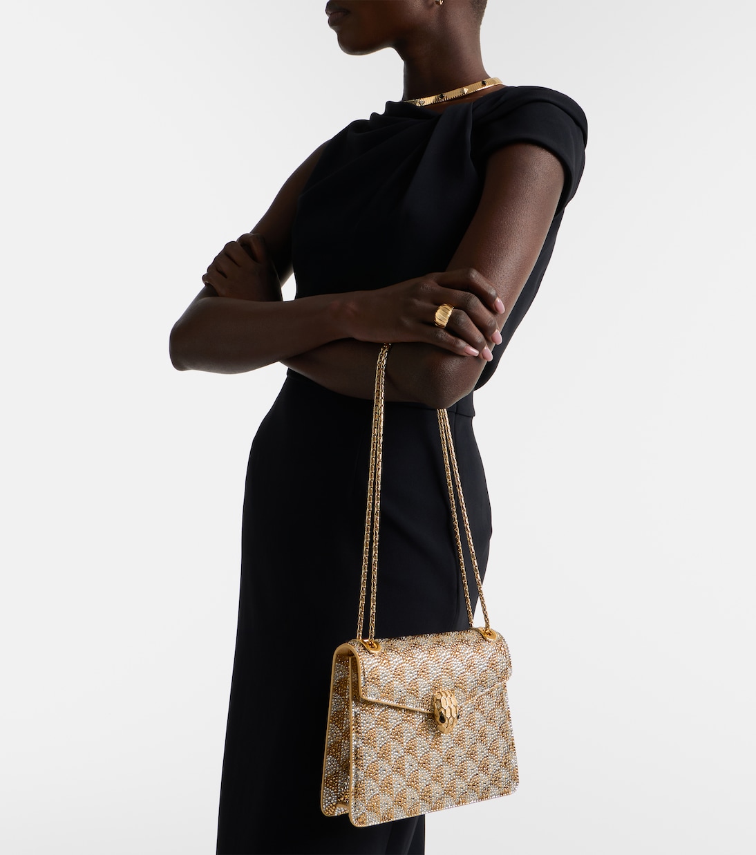 Serpenti Forever embellished shoulder bag | Bvlgari