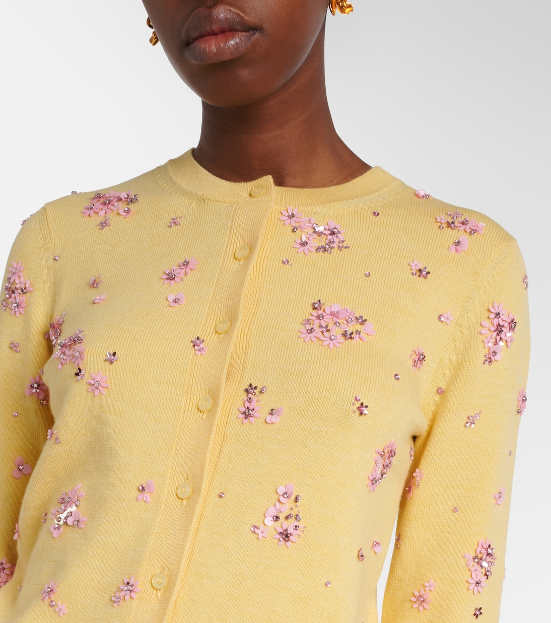 Cardigan Crystal Cluster aus Schurwolle | Oscar de la Renta