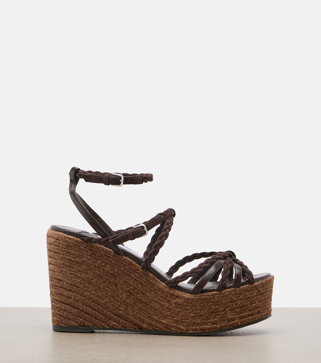 إسبادريل ويدج من الجلد المضفر Nyra | Jimmy Choo