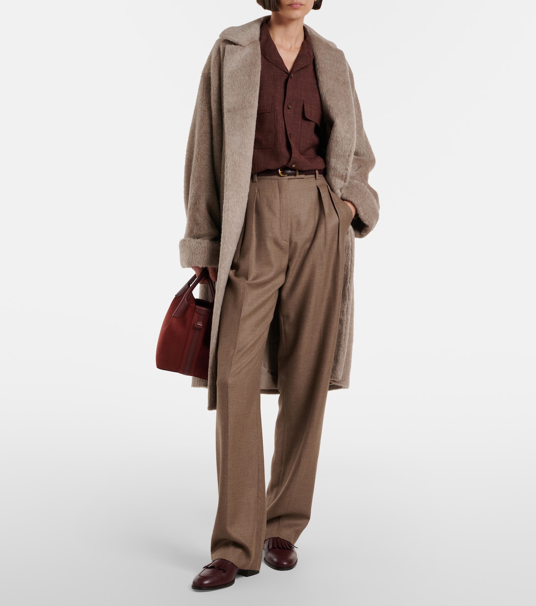 Maria alpaca and wool wrap coat | Loro Piana