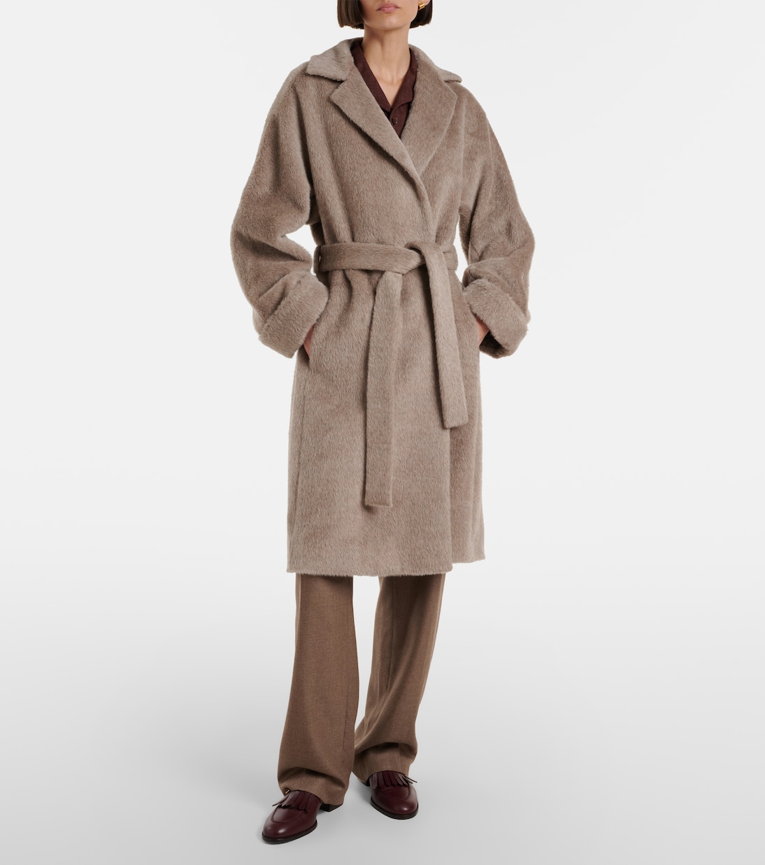 Maria alpaca and wool wrap coat | Loro Piana