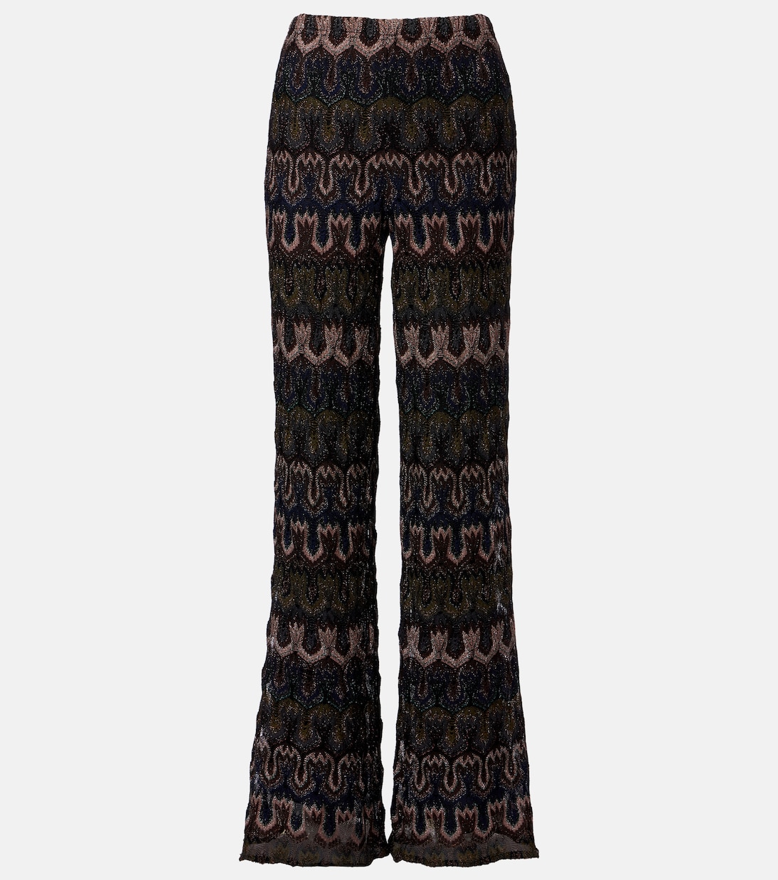 Intarsia lamé flared pants | Missoni