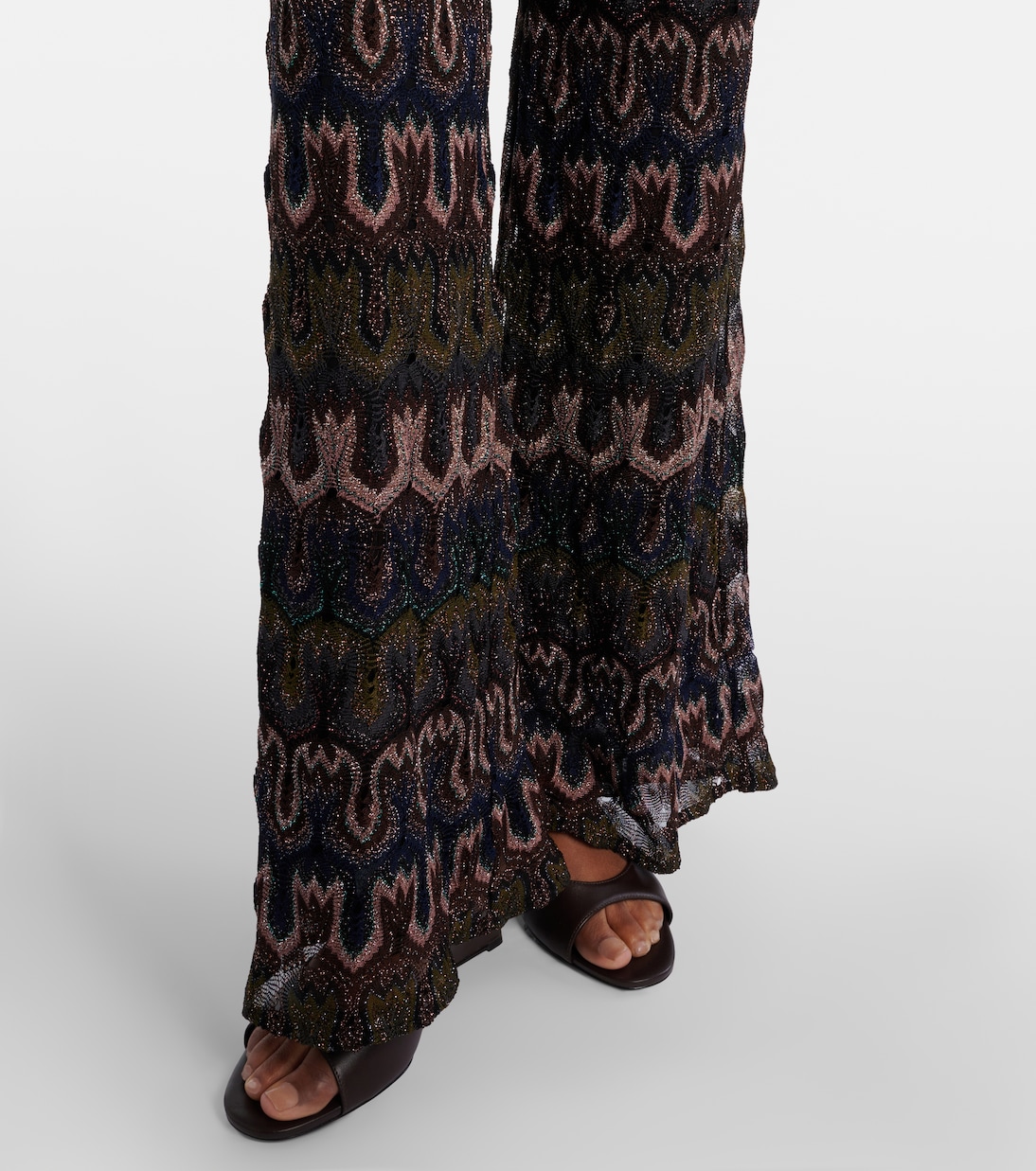 Intarsia lamé flared pants | Missoni