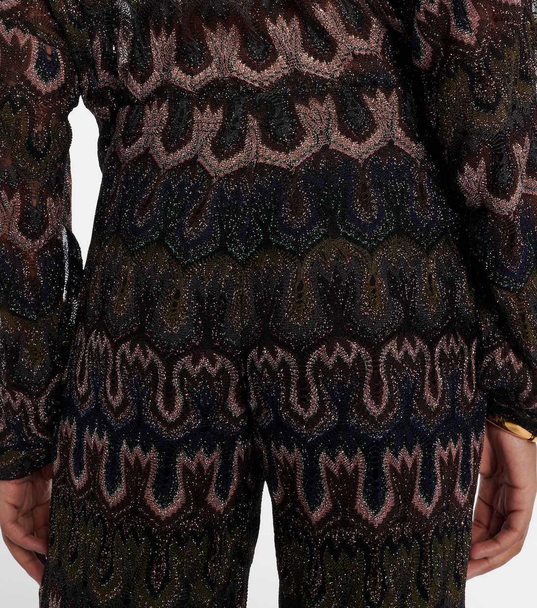 Intarsia lamé flared pants | Missoni