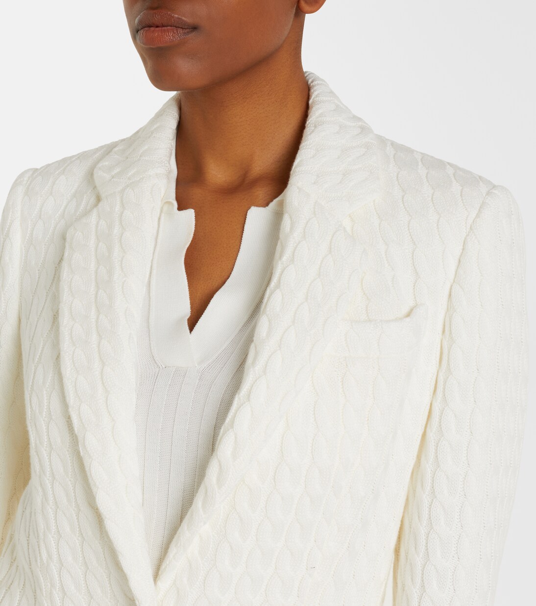 绞花针织棉质西装式外套 | Brunello Cucinelli