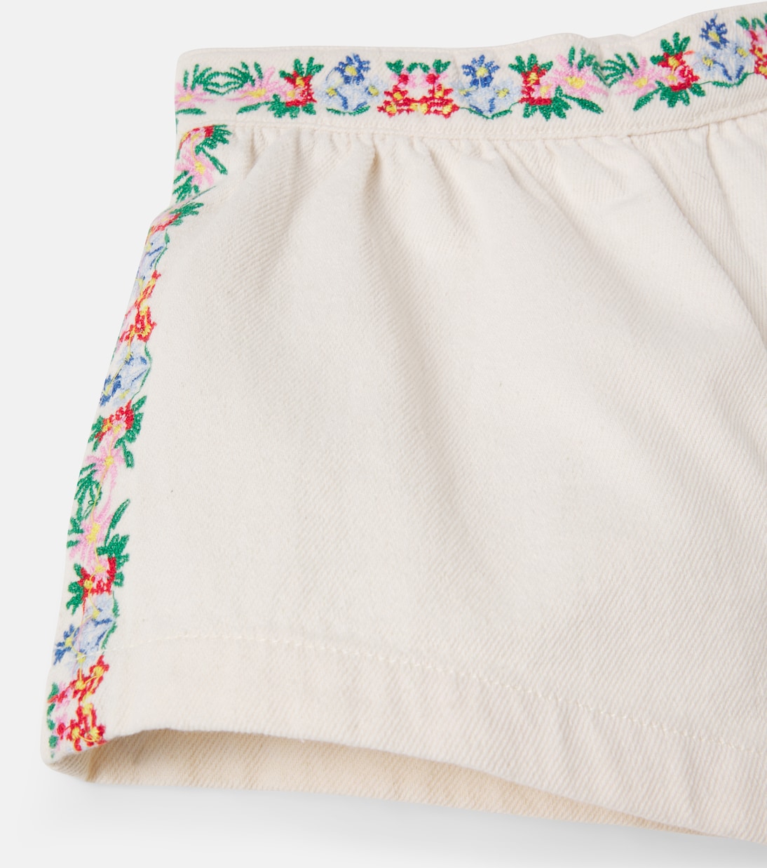 Malva embroidered floral denim shorts | The New Society