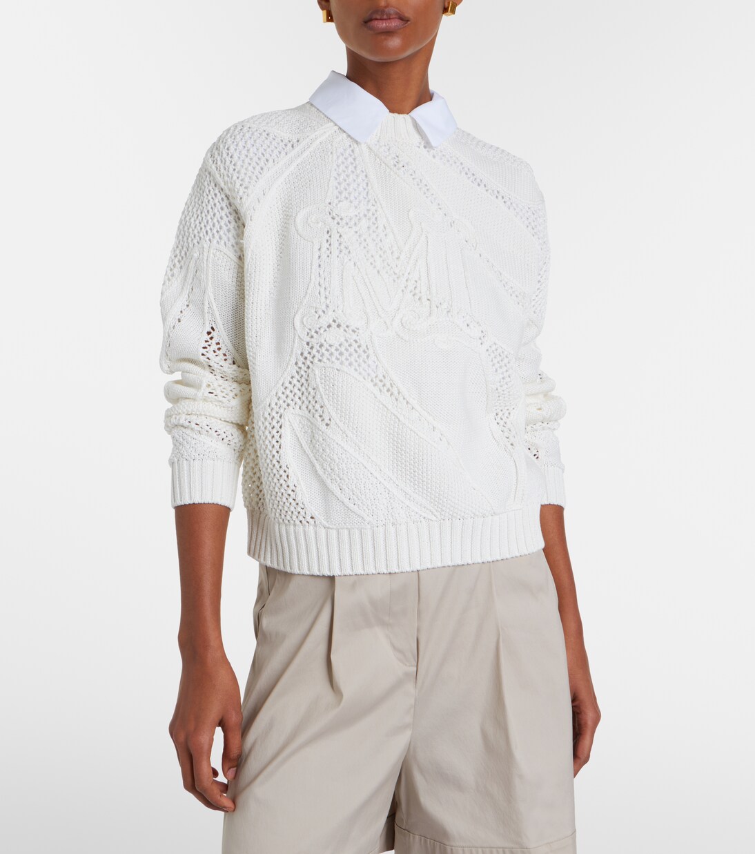 Salvo 오픈 니트 코튼 스웨터 | Max Mara