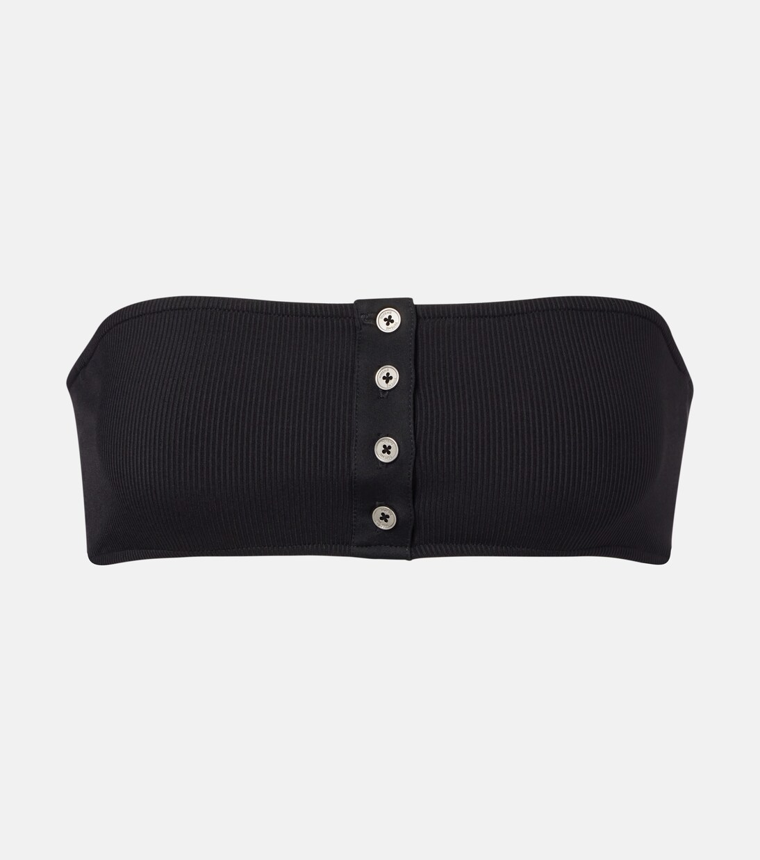 Ribbed-knit bandeau bikini top | Toteme