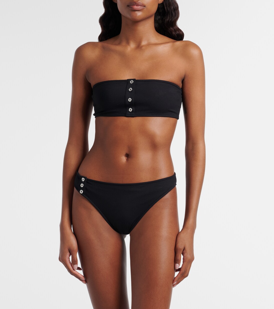 Ribbed-knit bandeau bikini top | Toteme