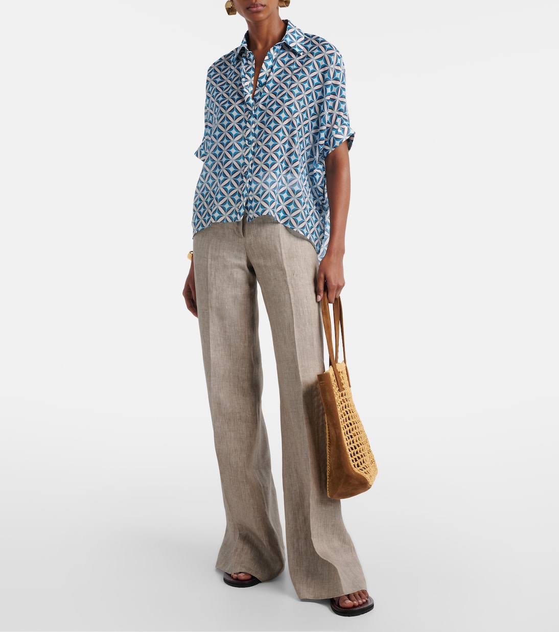 Ariete printed cotton and silk shirt | Max Mara