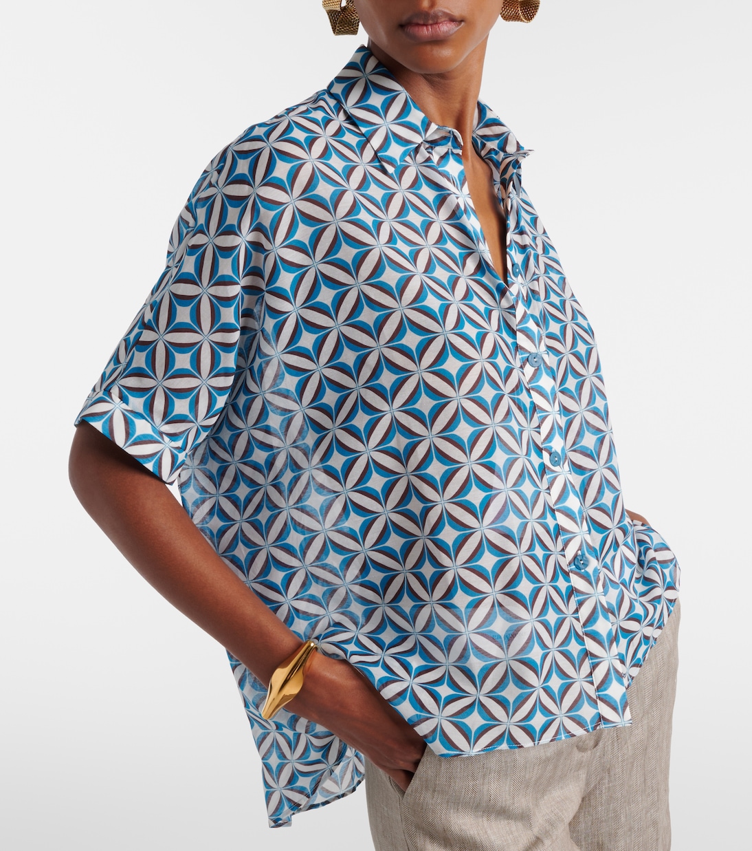 Ariete printed cotton and silk shirt | Max Mara
