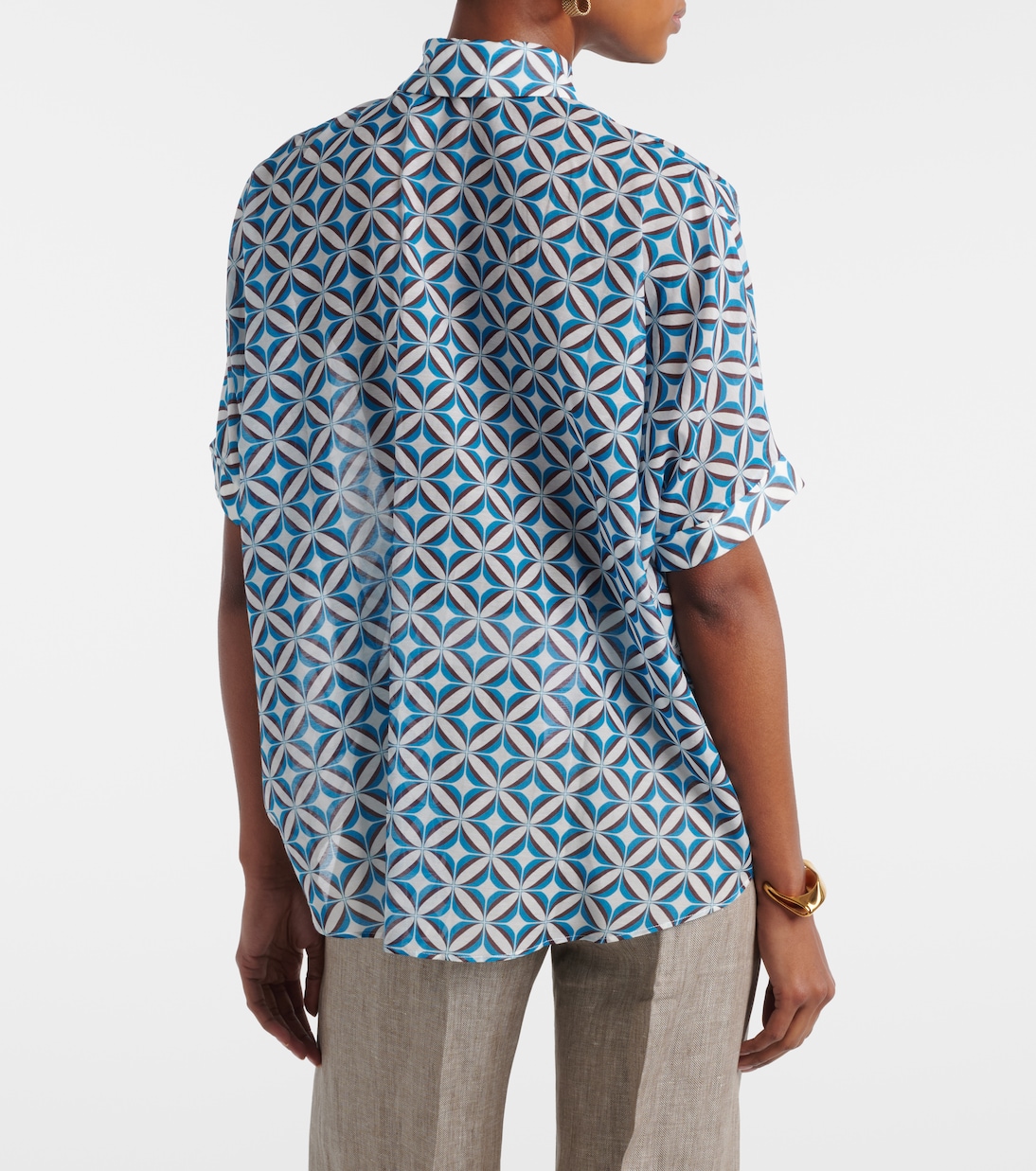 Ariete printed cotton and silk shirt | Max Mara