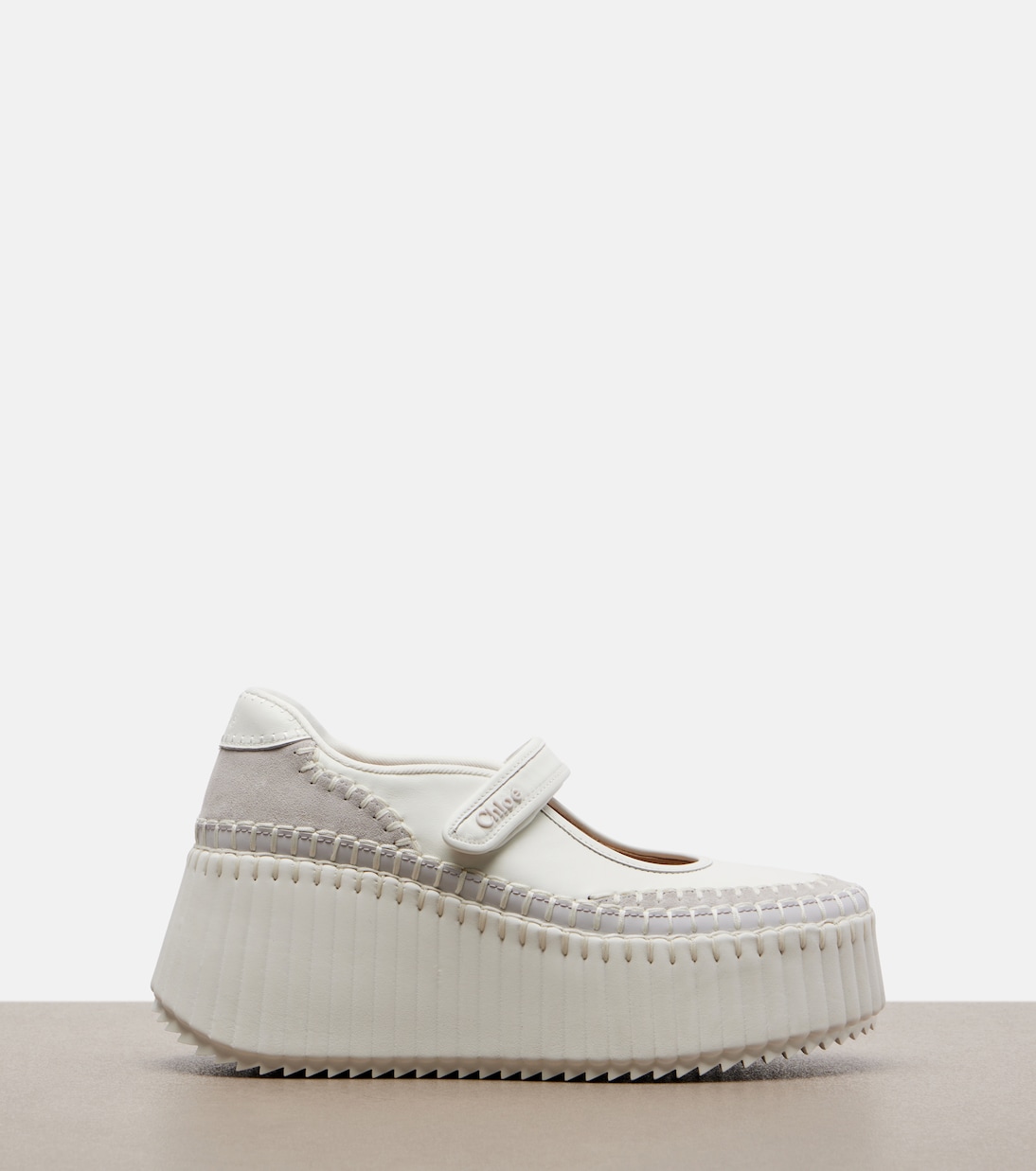 Baskets Nama à plateforme en cuir et daim | Chloé