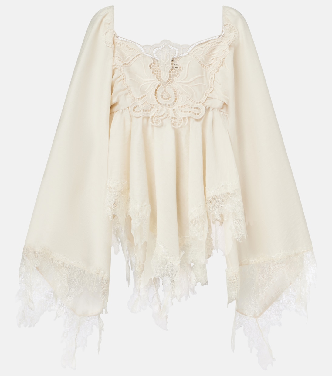Embroidered lace-trimmed blouse | Blumarine