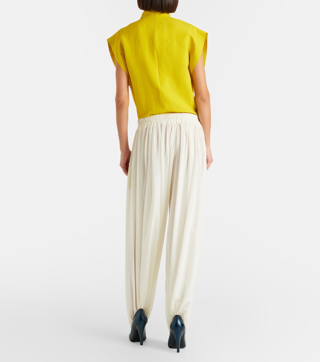 Pantalones anchos en mezcla de seda | Alaïa