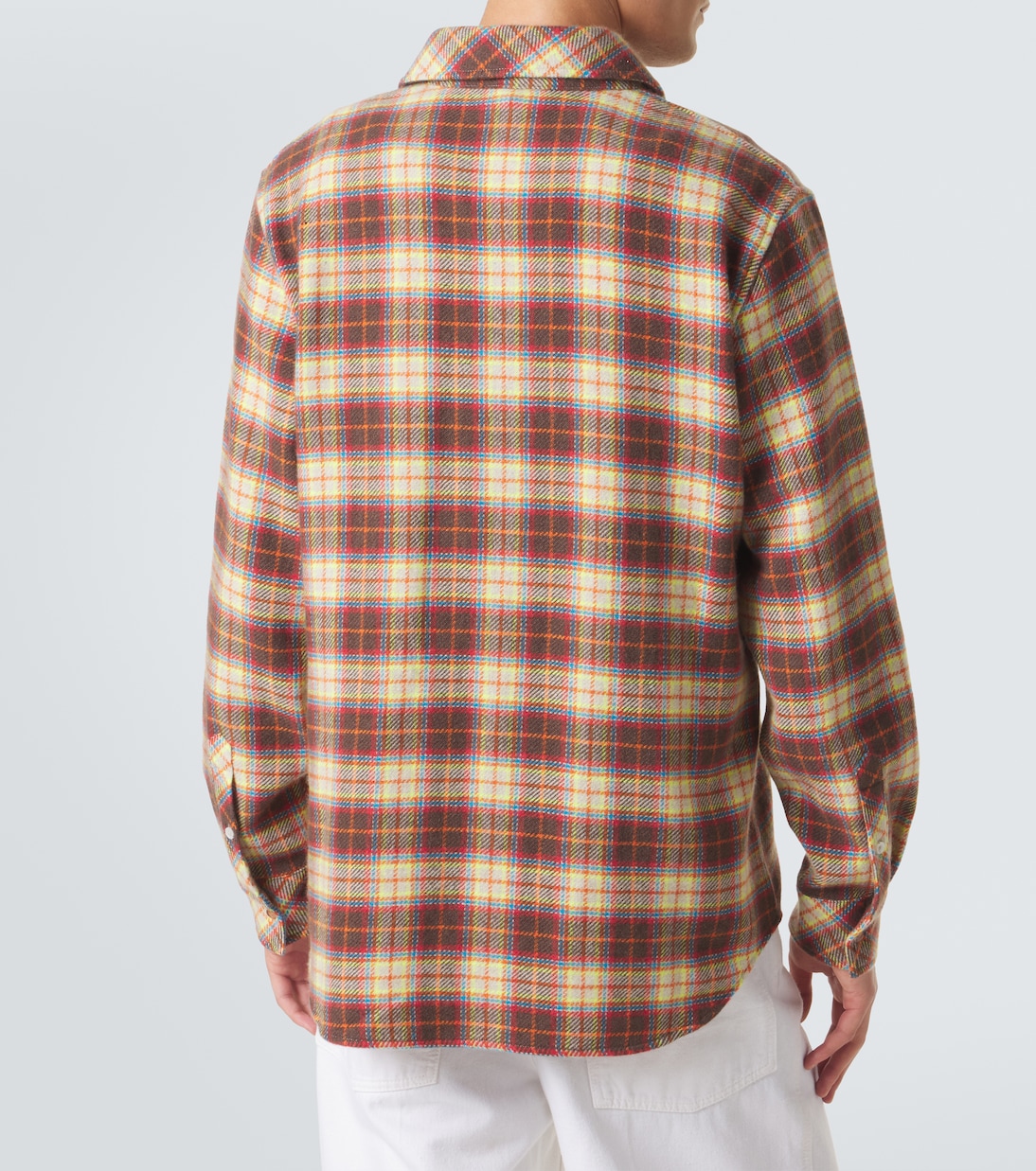 Plaid cashmere shirt with sunstone | God's True Cashmere