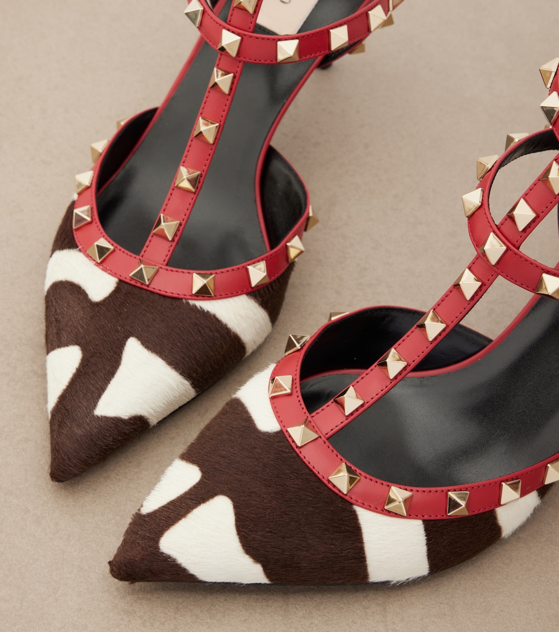 Pumps Rockstud in cavallino con pelle | Valentino Garavani