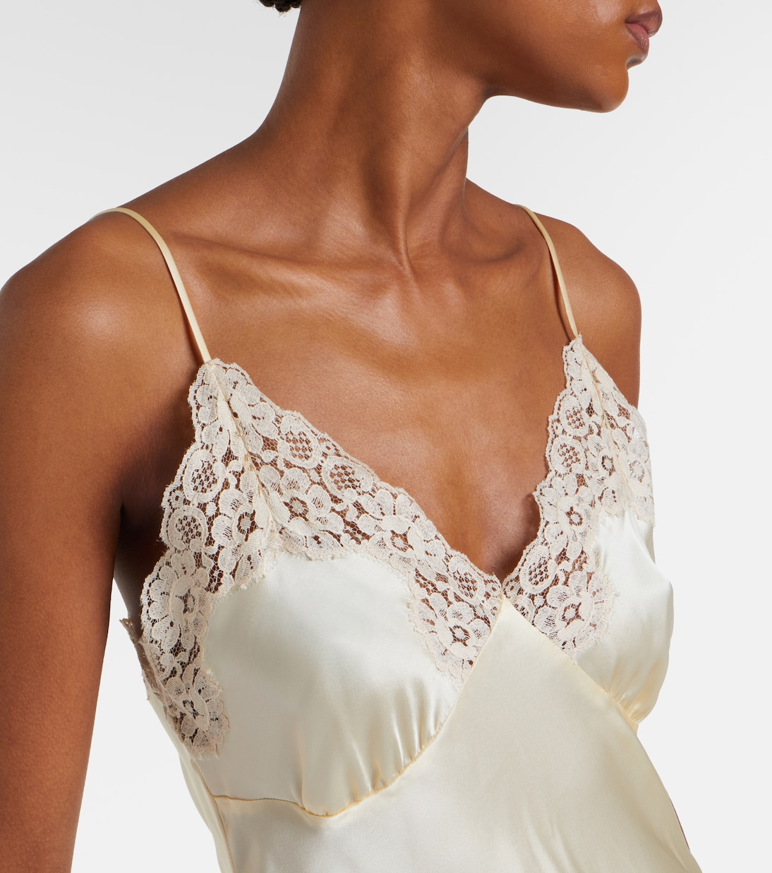 Top aus Seidensatin mit Spitze | Stella McCartney