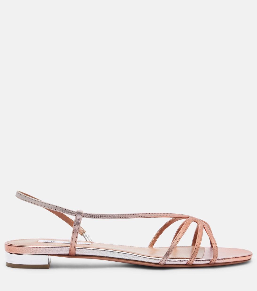 Talk To Me金属感皮革凉鞋 | Aquazzura