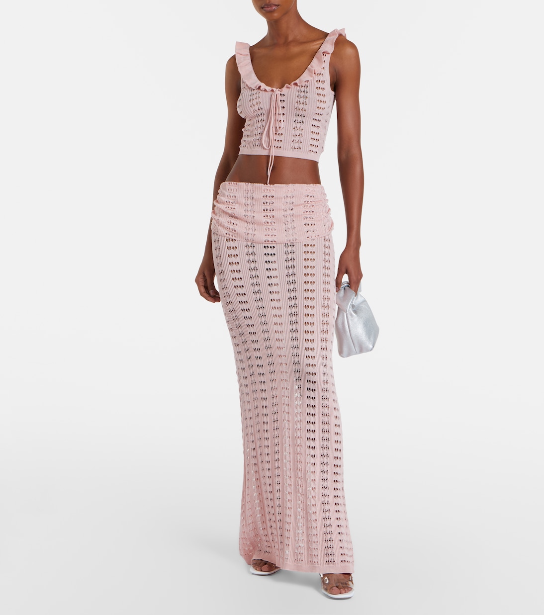 Draped pointelle maxi skirt | Aya Muse