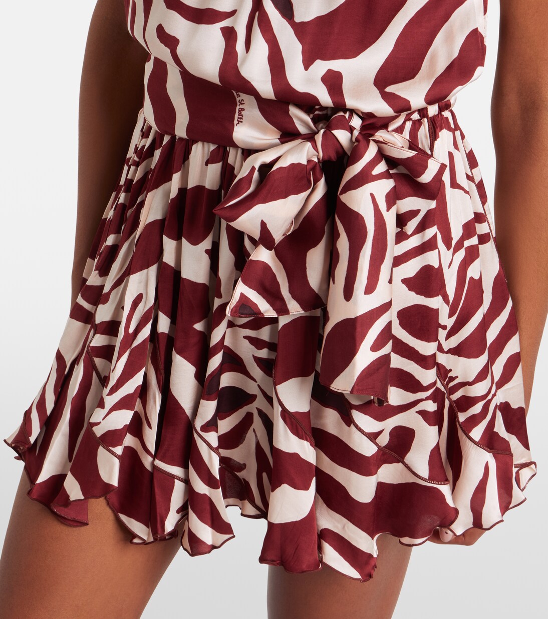 Bianca printed halterneck satin minidress | Poupette St Barth