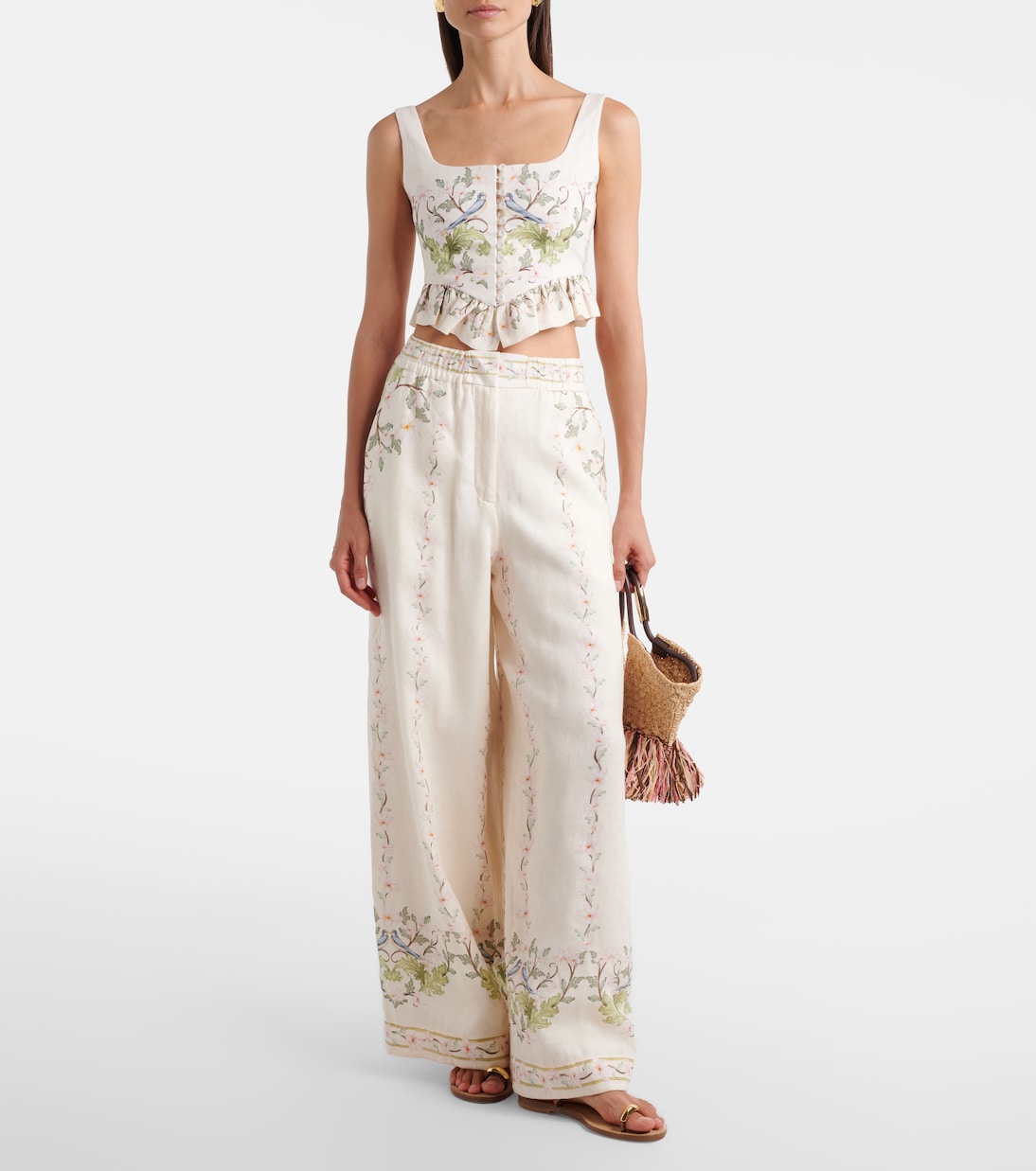 Tota floral linen wide-leg pants | Agua by Agua Bendita
