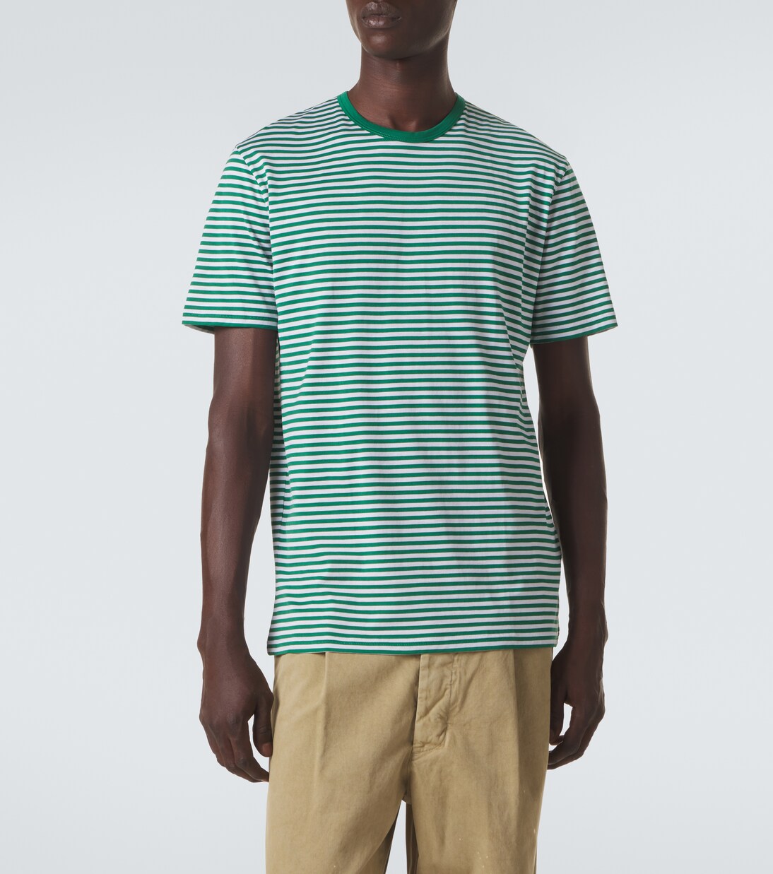 Striped cotton T-shirt | Sunspel
