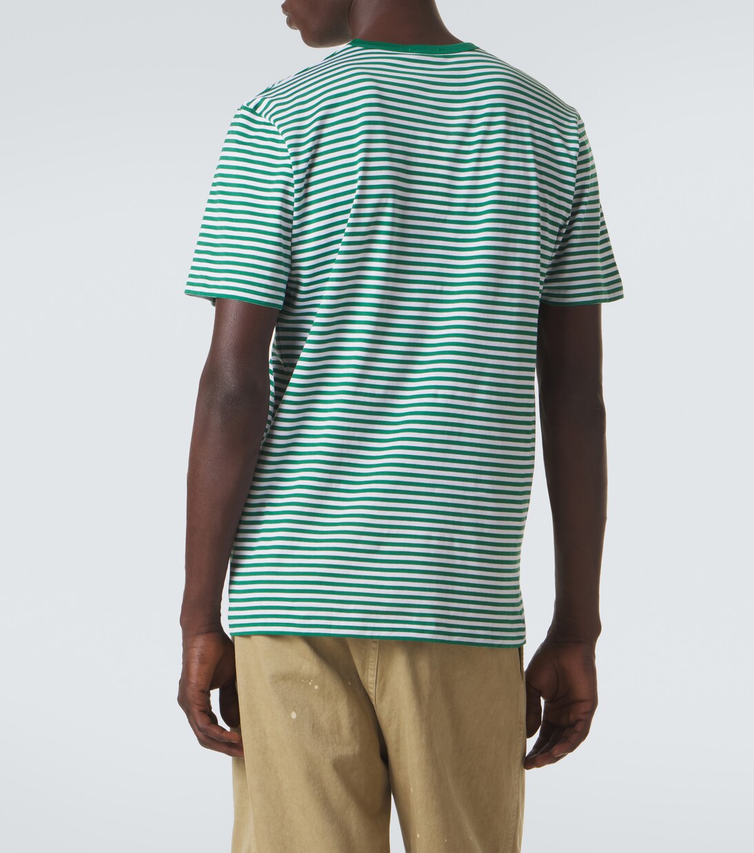Striped cotton T-shirt | Sunspel