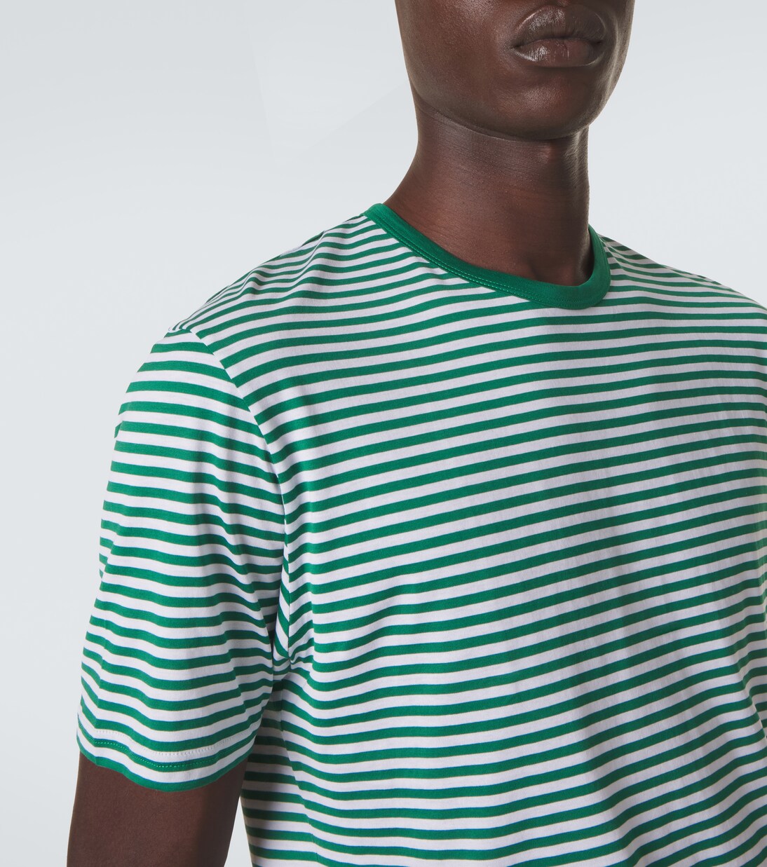 Striped cotton T-shirt | Sunspel