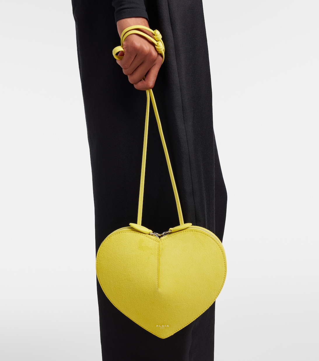 Le Cœur leather and suede crossbody bag | Alaïa