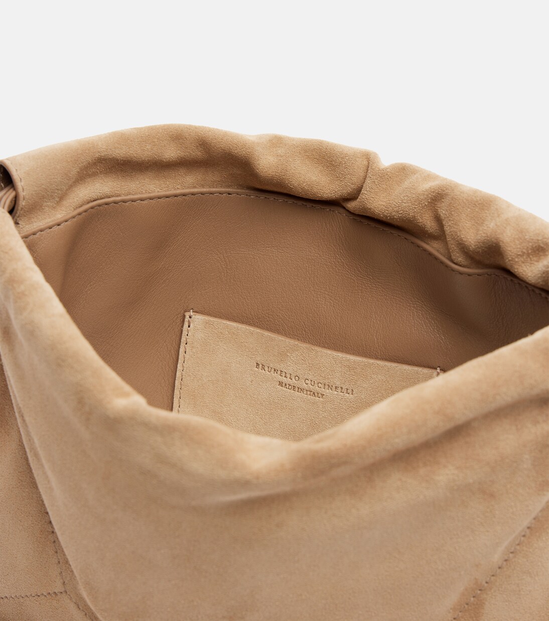 Mellow Small suede shoulder bag | Brunello Cucinelli
