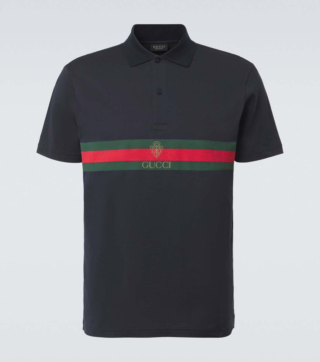 Web Stripe cotton jersey polo shirt | Gucci