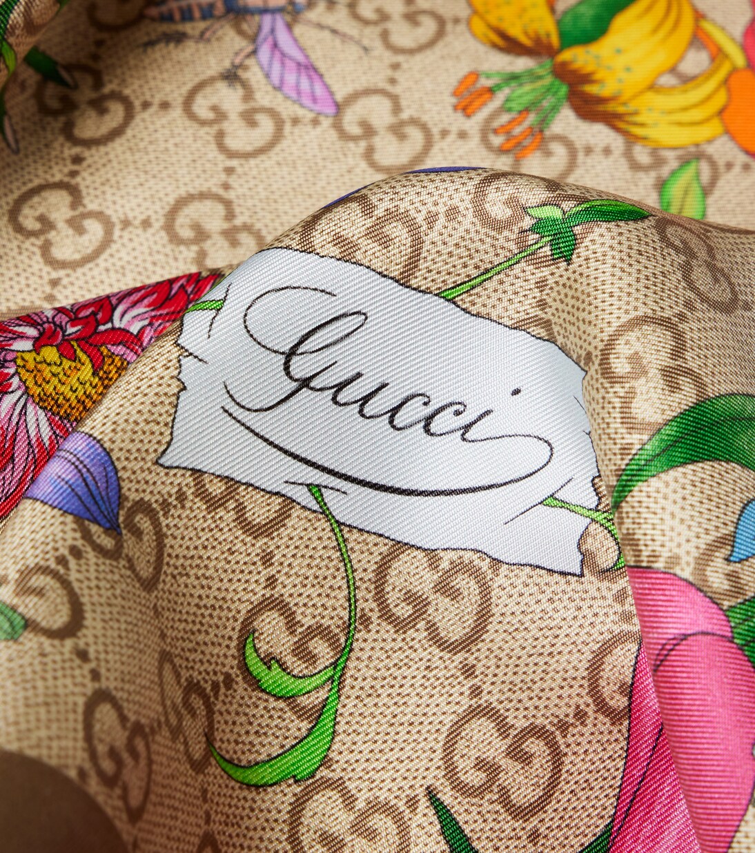 GG floral silk twill scarf | Gucci
