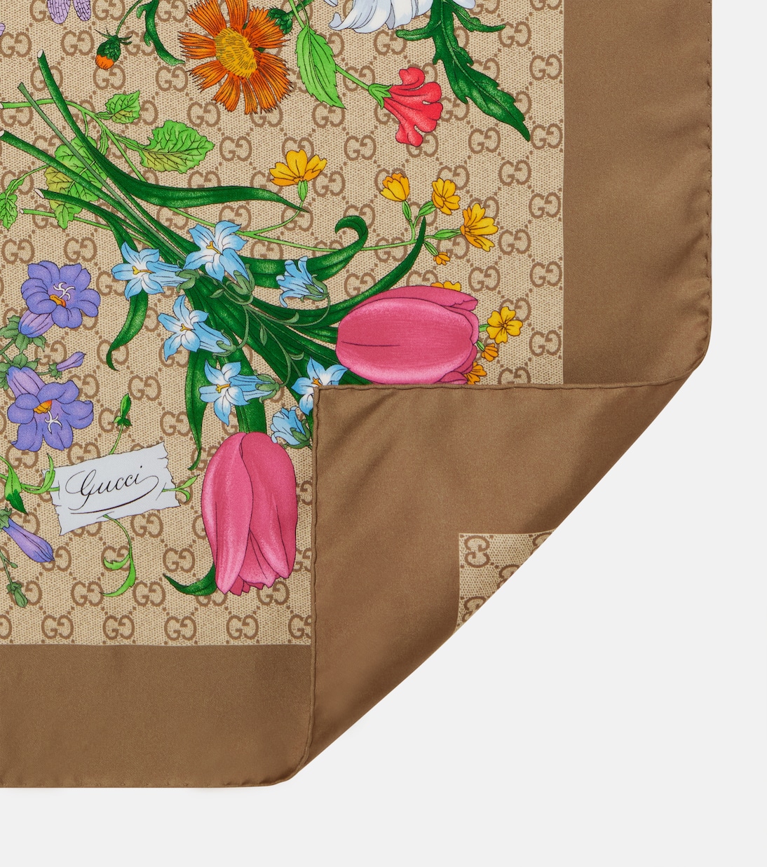 GG floral silk twill scarf | Gucci