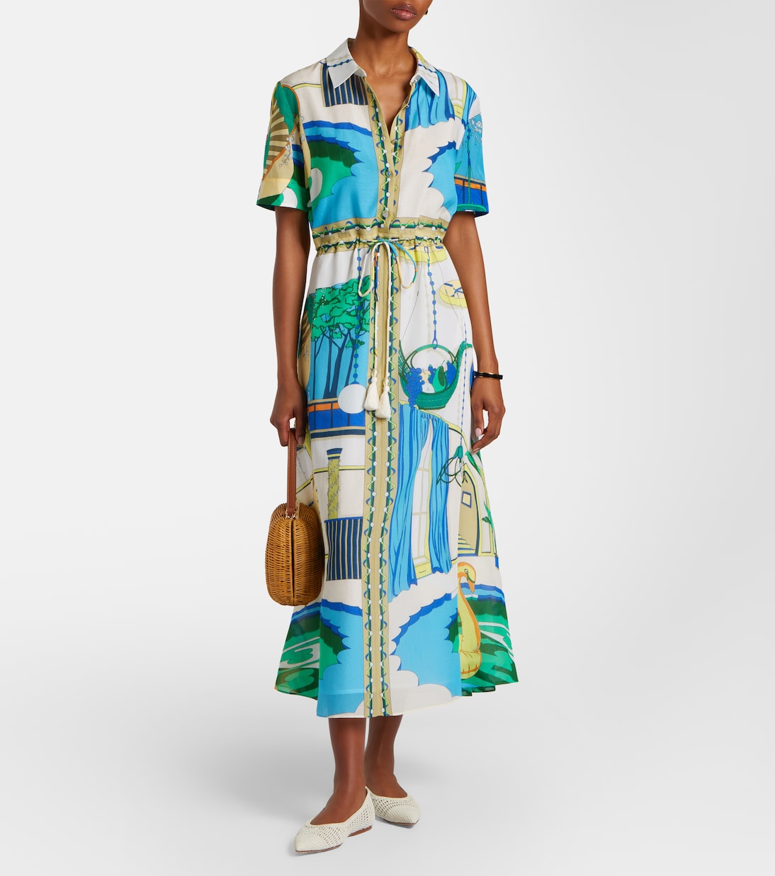 Abito chemisier in seta e cotone con stampa | Tory Burch