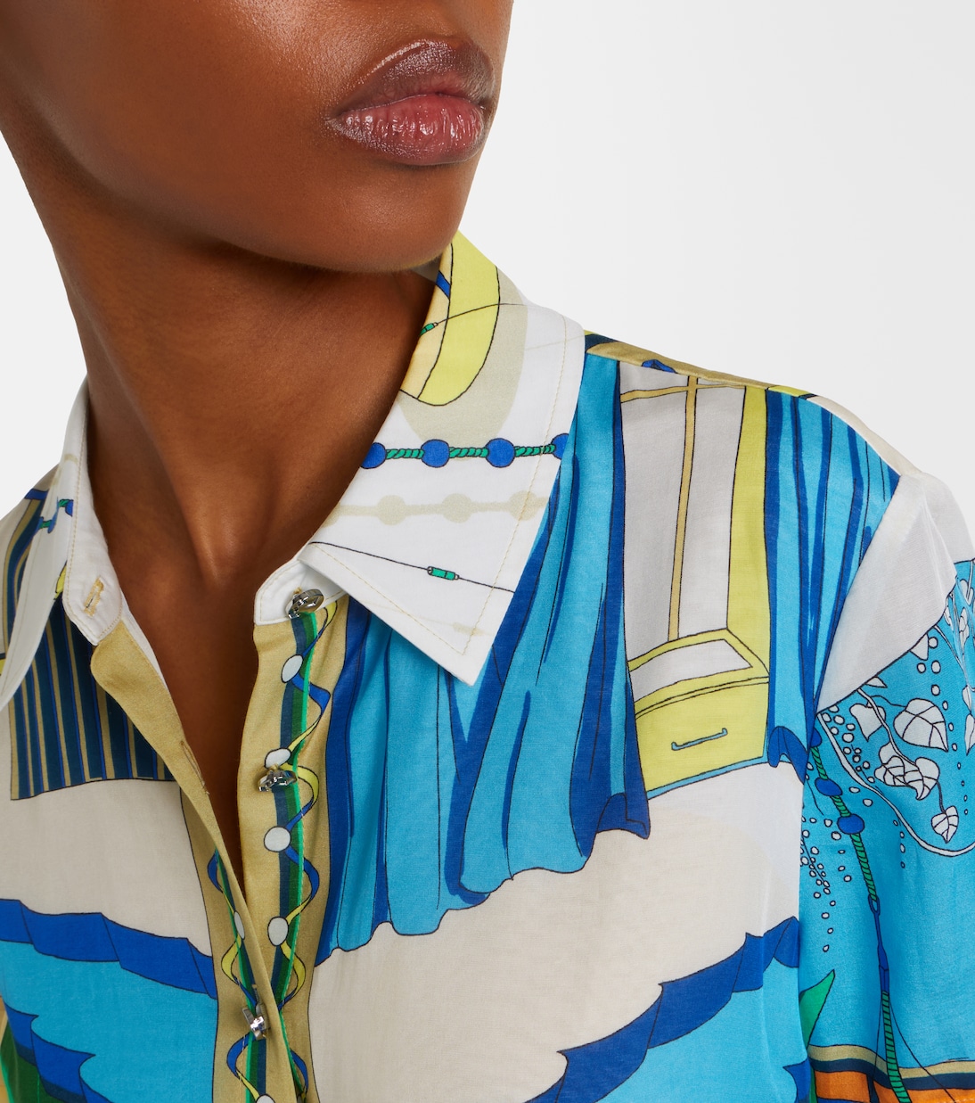 Abito chemisier in seta e cotone con stampa | Tory Burch