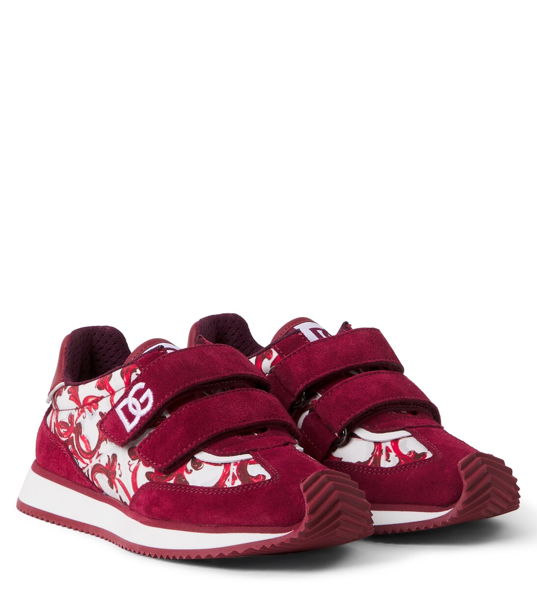 Printed suede-trimmed sneakers | Dolce&Gabbana Kids