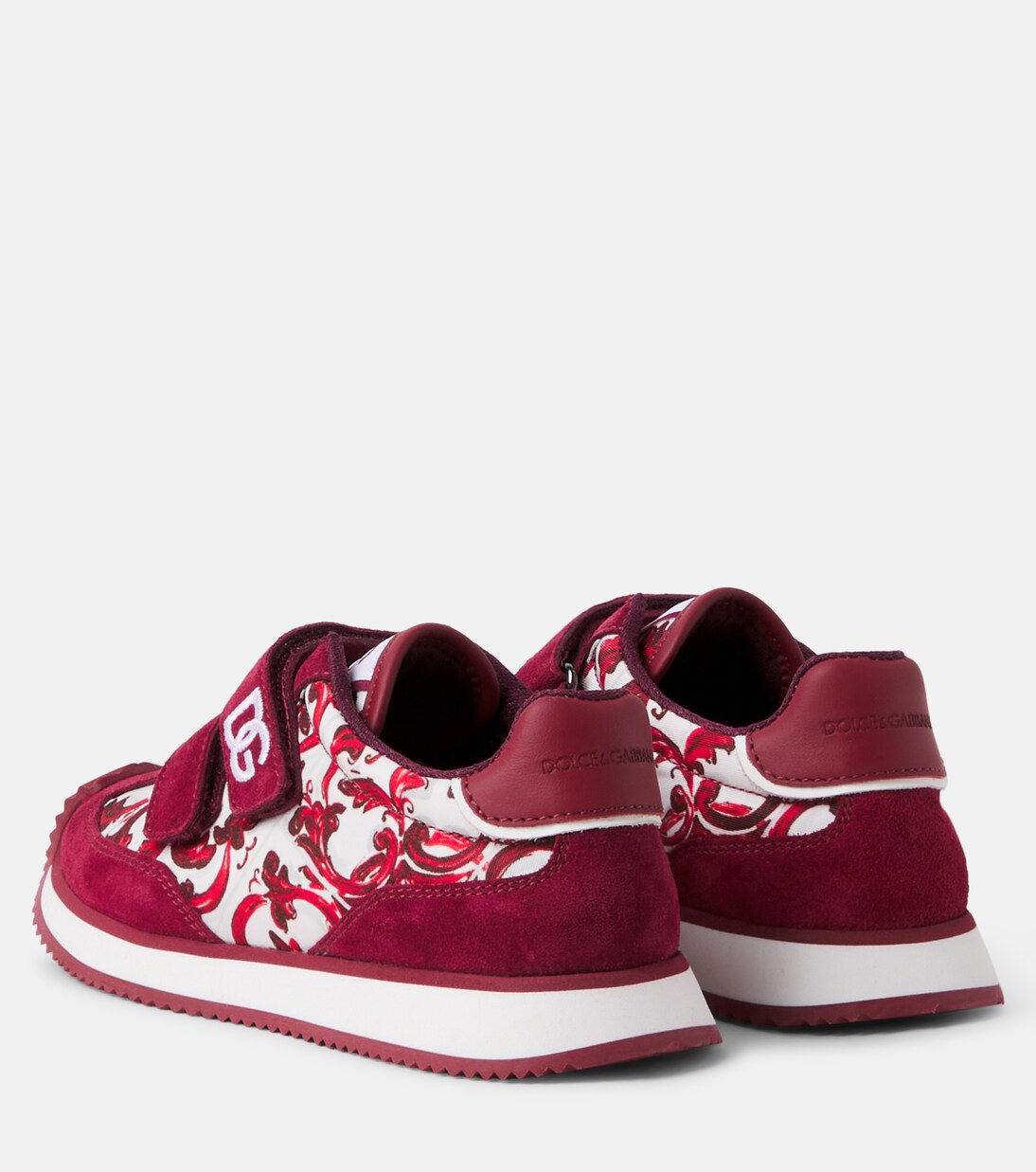 Printed suede-trimmed sneakers | Dolce&Gabbana Kids