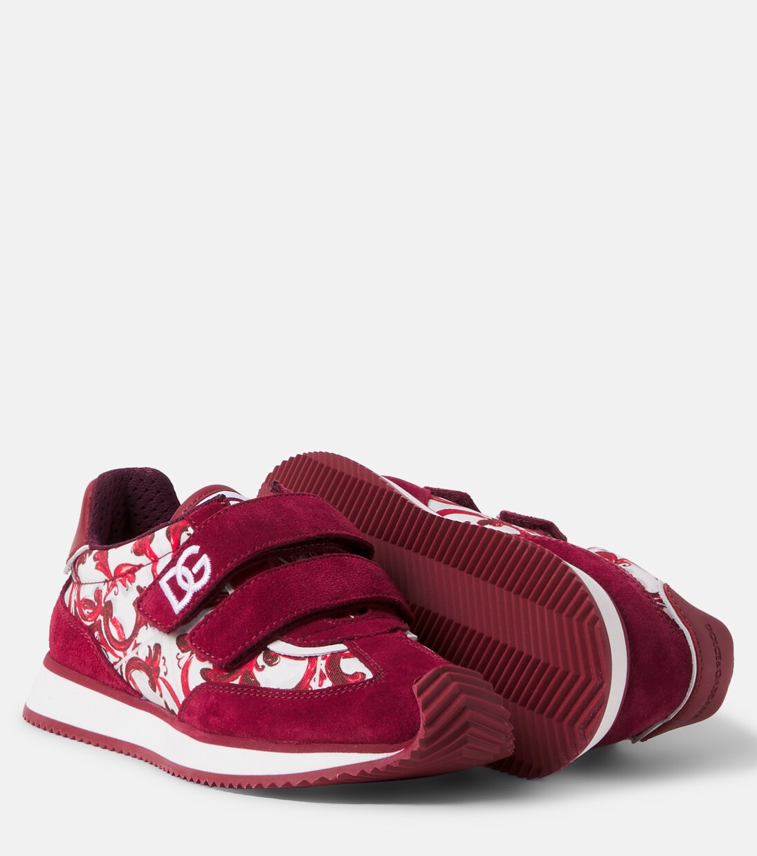 Printed suede-trimmed sneakers | Dolce&Gabbana Kids