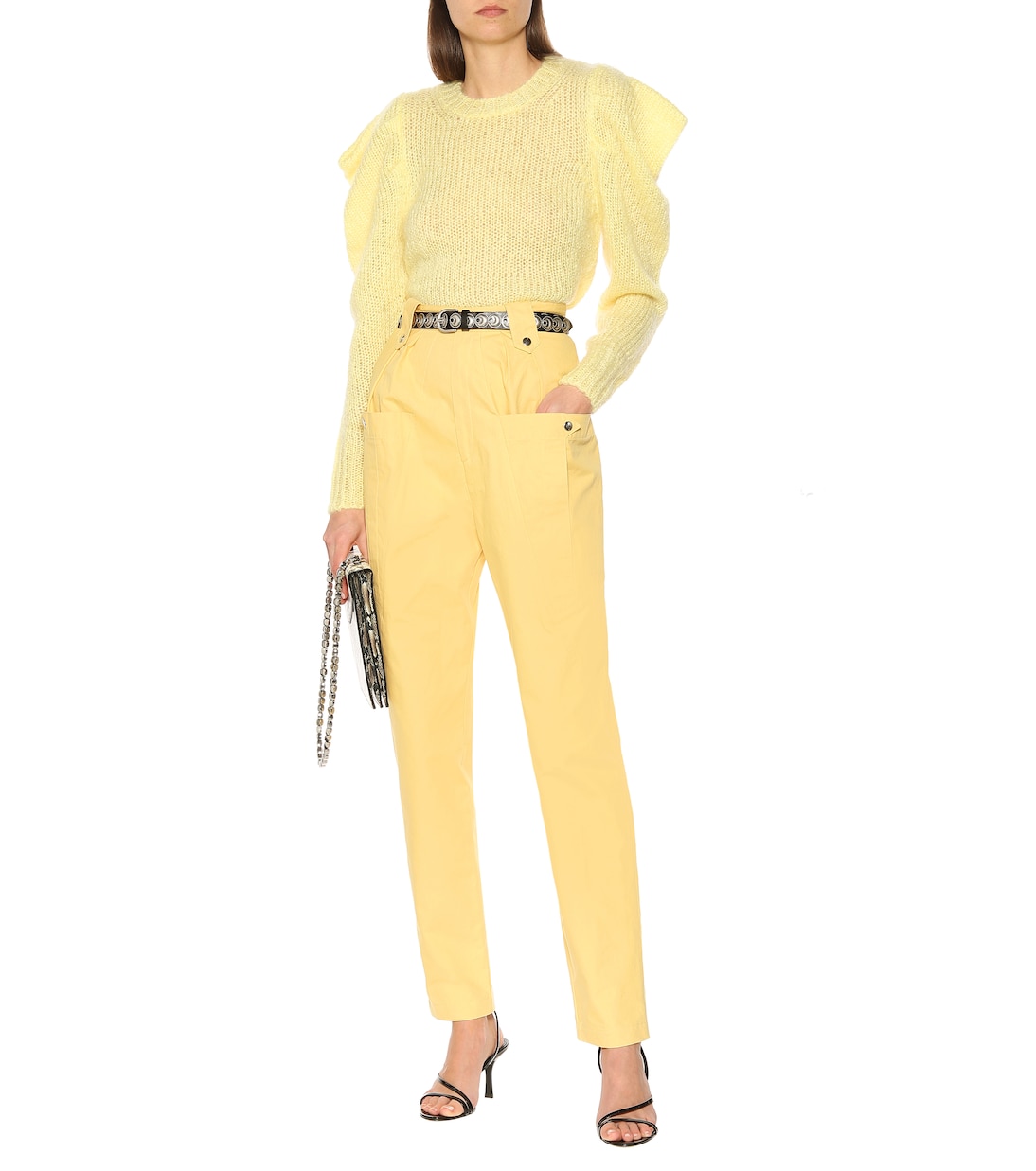 Pantalon Yerris à taille haute en coton | Isabel Marant